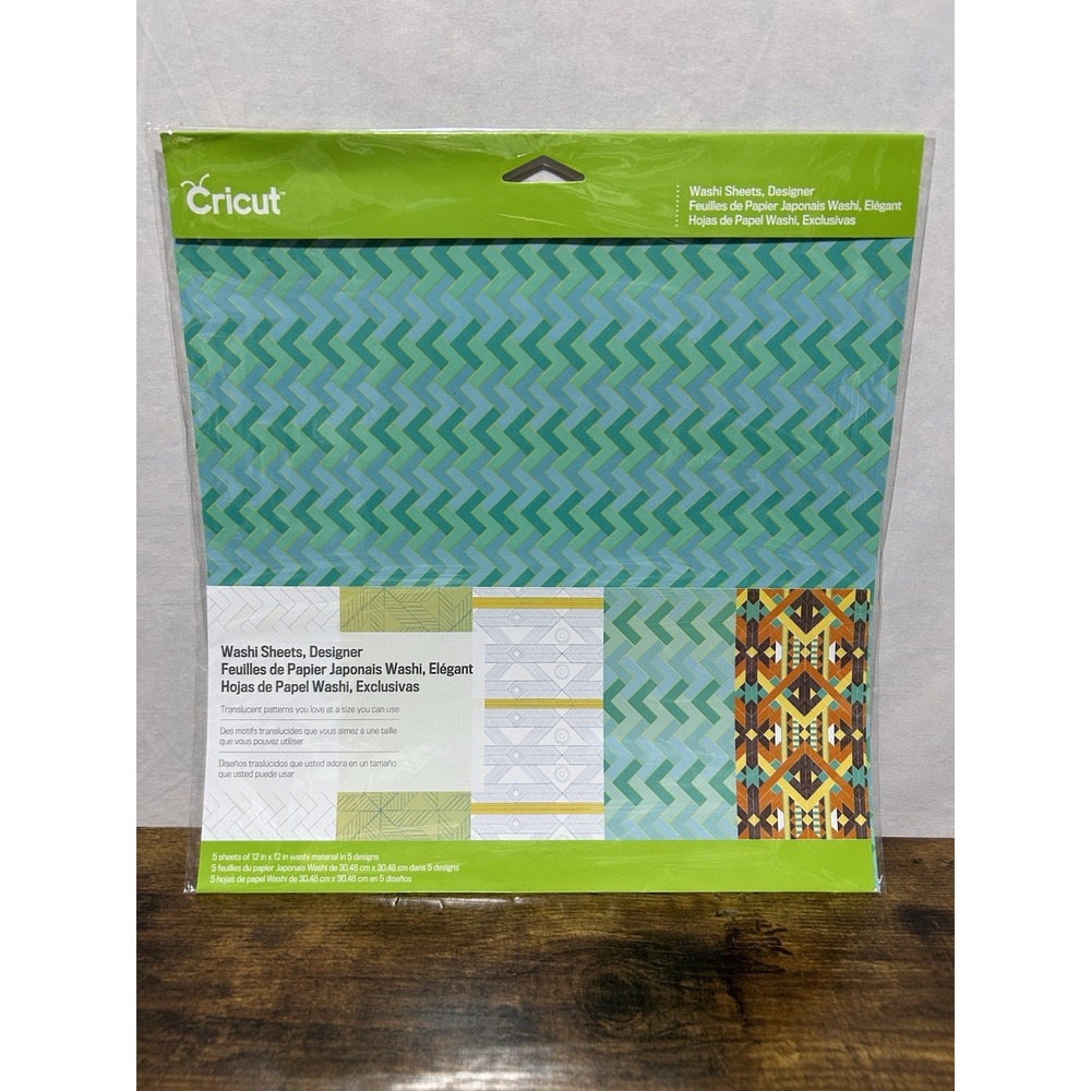 Cricut Washi‎ Sheets, Designer 12" x 12" 5 Sheets New in Packaging